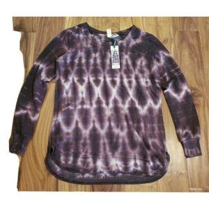 NWOT GREEN TEA Black Plum Tie Dye Sweater